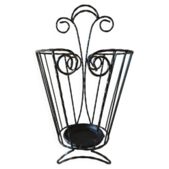 Porte-parapluie vintage en fer torsadé – années 60