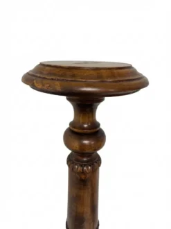 Porte-plante ancien en bois tourné, sellette haute
