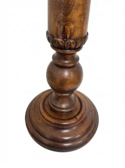 Porte-plante ancien en bois tourné, sellette haute