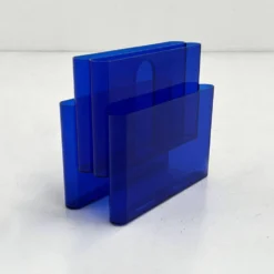 Porte-revue bleu transparent par Giotto Stoppino pour Kartell, 1970