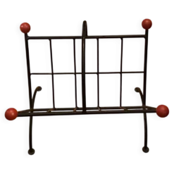 Porte-revue en fer et bois