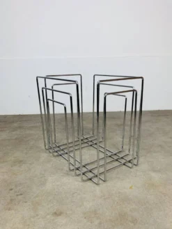 Porte revue en métal chromé par Willi Glaeser pour TMP années 80