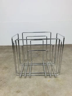 Porte revue en métal chromé par Willi Glaeser pour TMP années 80