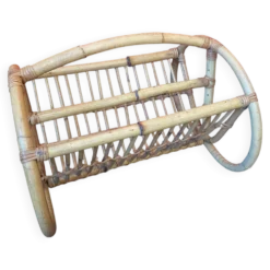 Porte revue en rotin années 60