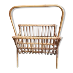 Porte revue osier rotin 1970 1960