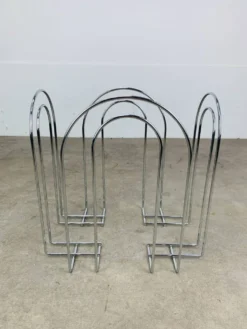 Porte revue postmoderne métal chromé années 80