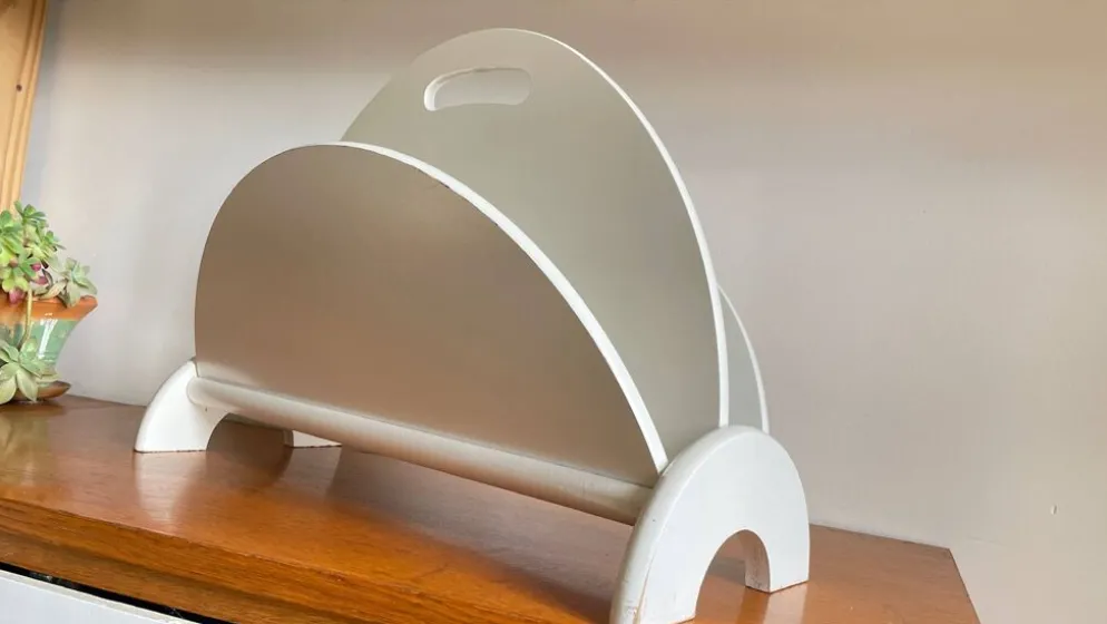 Porte revues blanc design annees 80