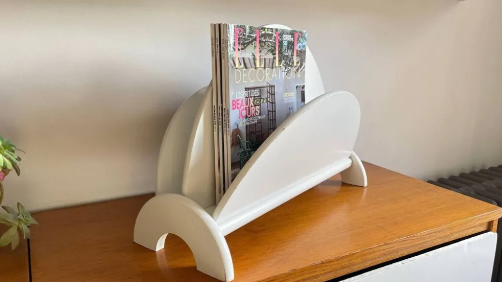 Porte revues blanc design annees 80