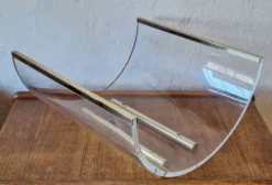 Porte-revues en acrylique et laiton massif, années 1970