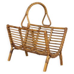 Porte-revues en bambou au design italien vintage des années 1960