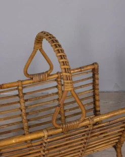 Porte-revues en bambou au design italien vintage des années 1960