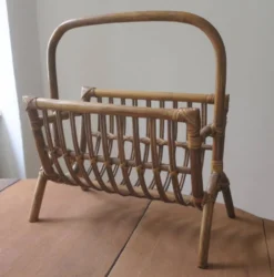Porte-revues en bambou du milieu du siècle, années 1960