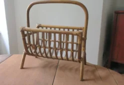 Porte-revues en bambou du milieu du siècle, années 1960