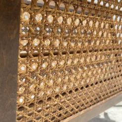 Porte-revues en bois et cannage pieds compas,Cesare Lacca, à années 60