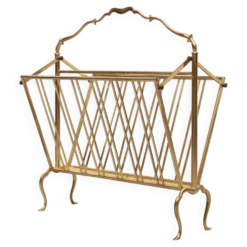 Porte-revues en laiton Maison Baguès, années 1950, France