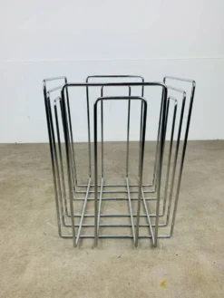 Porte-revues en métal chromé par Willy Glaeser pour TMP, années 80