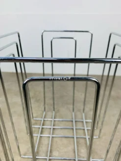 Porte-revues en métal chromé par Willy Glaeser pour TMP, années 80
