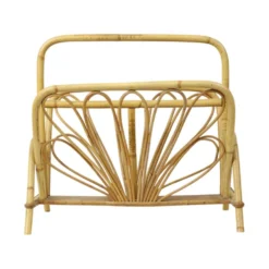Porte-revues en rotin français style bohème années 60