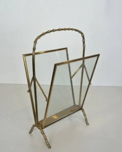 Porte-revues façon faux-bambou en bronze et laiton de la maison Baguès
