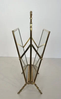Porte-revues façon faux-bambou en bronze et laiton de la maison Baguès