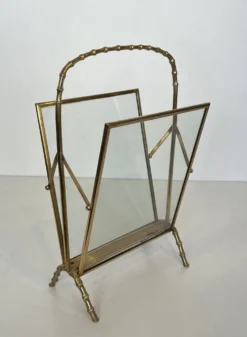Porte-revues façon faux-bambou en bronze et laiton de la maison Baguès