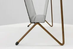 Porte-revues Mid-Century Modern avec poignée en bambou, Belgique années 1960