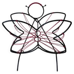 Porte-revues papillon en fil de métal, années 50-60