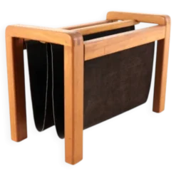 Porte-revues Salling en teck avec cuir