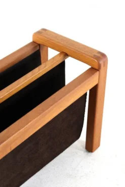 Porte-revues Salling en teck avec cuir