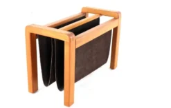 Porte-revues Salling en teck avec cuir