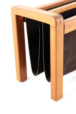 Porte-revues Salling en teck avec cuir