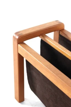 Porte-revues Salling en teck avec cuir