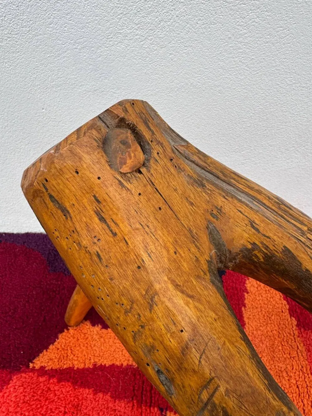 Porte revue style brutaliste bois années 60