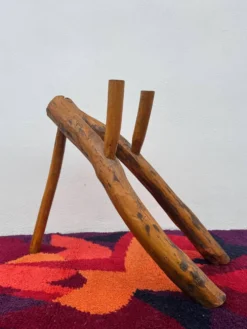 Porte revue style brutaliste bois années 60