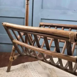 Porte-revues vintage en bois courbé – Structure ajourée – Années 60/70