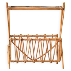 Porte-revues vintage suédois en bambou