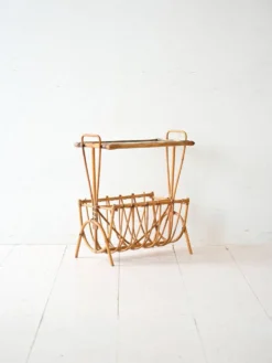 Porte-revues vintage suédois en bambou