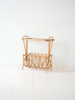 Porte-revues vintage suédois en bambou