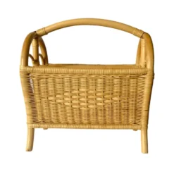 Porte-revue vintage en osier et bambou