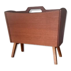 Porte-revue vintage scandinave en teck
