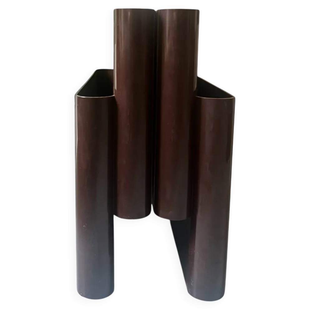 Porte revue / vinyle marron Giotto Stoppino pour kartell, design 1970