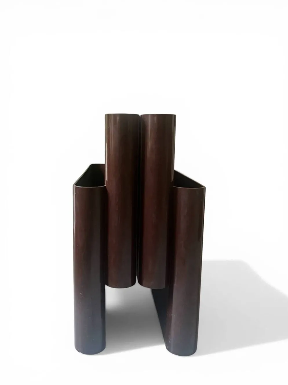 Porte revue / vinyle marron Giotto Stoppino pour kartell, design 1970