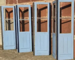 Portes doubles, deux battants, bois massif (Lot de 4)
