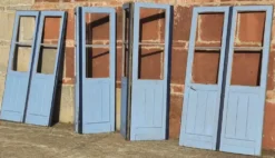 Portes doubles, deux battants, bois massif (Lot de 4)