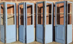 Portes doubles, deux battants, bois massif (Lot de 4)