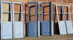 Portes doubles, deux battants, bois massif (Lot de 4)