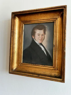 Portrait ancien au pastel d'un gentleman, vers 1830