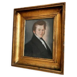 Portrait ancien au pastel d'un gentleman, vers 1830