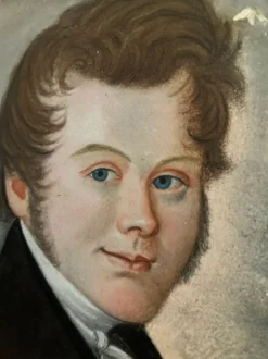 Portrait ancien au pastel d'un gentleman, vers 1830