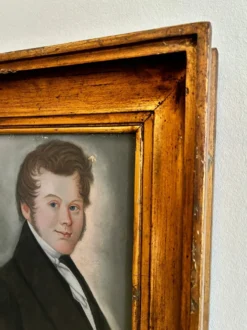 Portrait ancien au pastel d'un gentleman, vers 1830